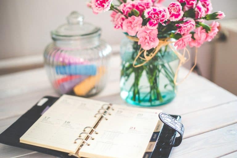 Desk with Planners