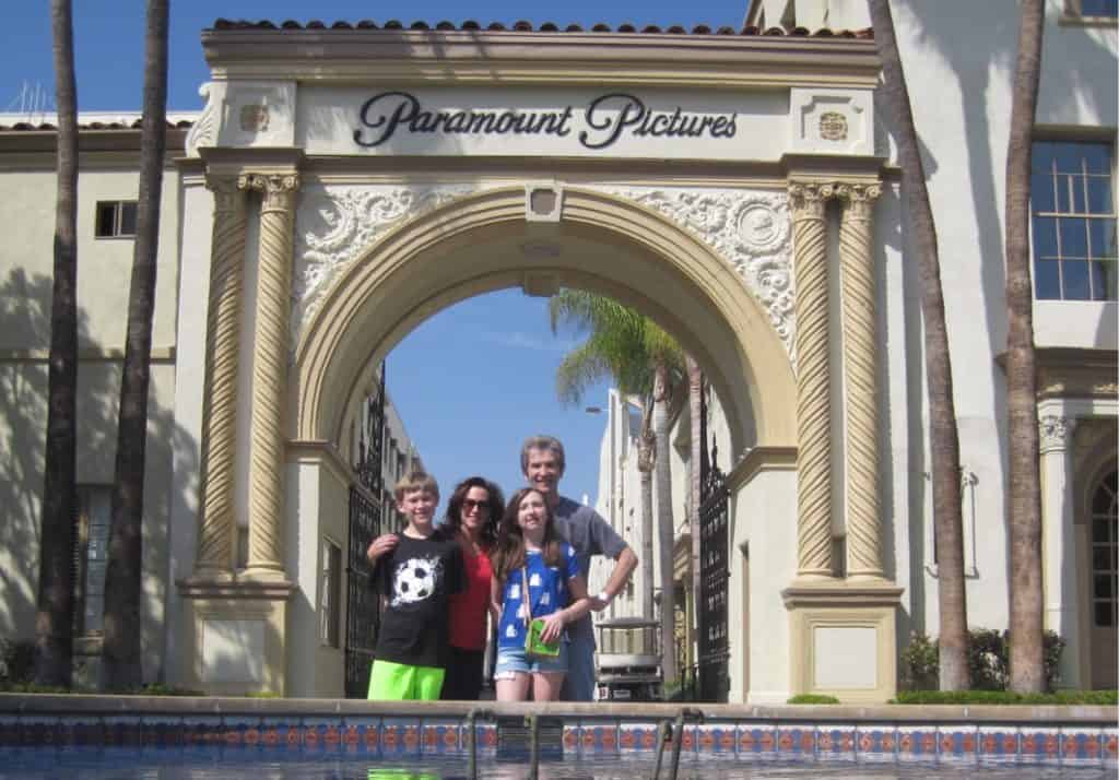 a photo of a family at Paramount Studios