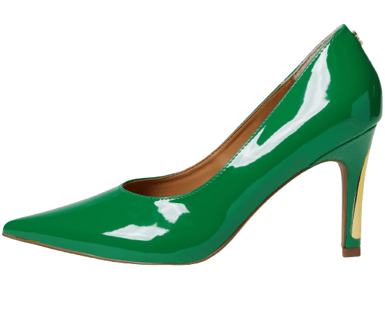 green high heel pump