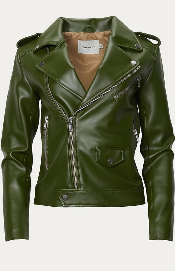 green leather jacket