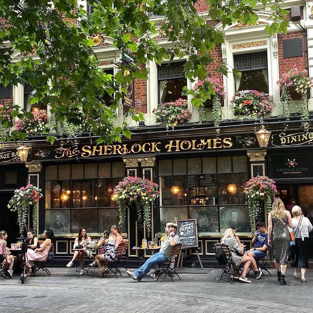 A photo of the Sherlock Holmes pub in Trafalgar London